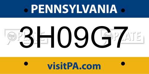 3H09G7 Pennsylvania License Plate