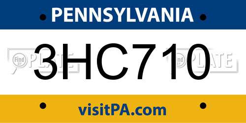 3HC710 Pennsylvania License Plate