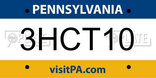 3HCT10 Pennsylvania License Plate
