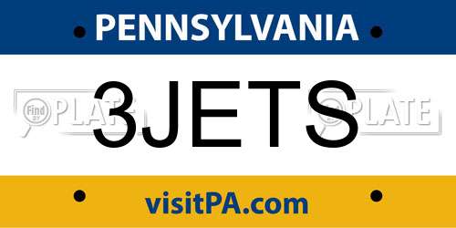 3JETS Pennsylvania License Plate
