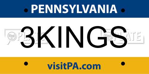 3KINGS Pennsylvania License Plate