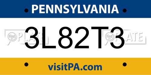 3L82T3 Pennsylvania License Plate