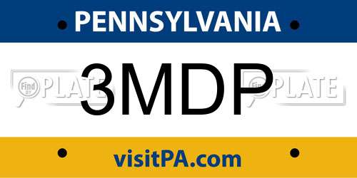 3MDP Pennsylvania License Plate
