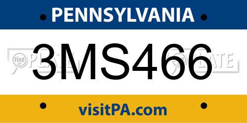 3MS466 Pennsylvania License Plate