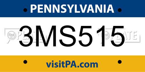 3MS515 Pennsylvania License Plate