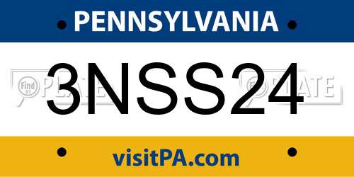 3NSS24 Pennsylvania License Plate