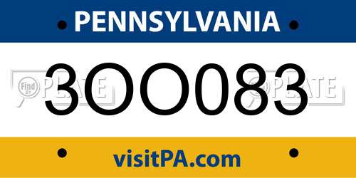 3OO083 Pennsylvania License Plate