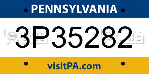 3P35282 Pennsylvania License Plate
