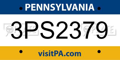 3PS2379 Pennsylvania License Plate