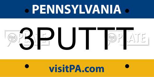 3PUTTT Pennsylvania License Plate