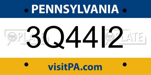 3Q44I2 Pennsylvania License Plate