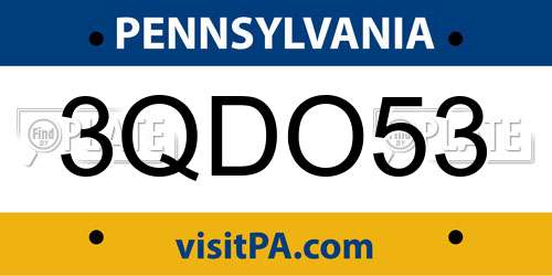 3QDO53 Pennsylvania License Plate