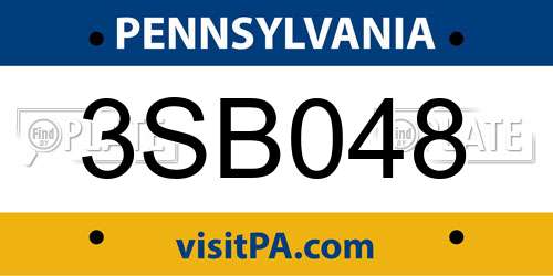 3SB048 Pennsylvania License Plate