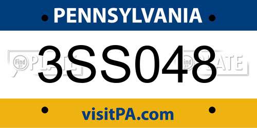 3SS048 Pennsylvania License Plate