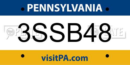 3SSB48 Pennsylvania License Plate
