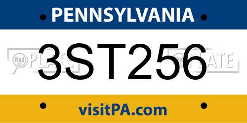 3ST256 Pennsylvania License Plate