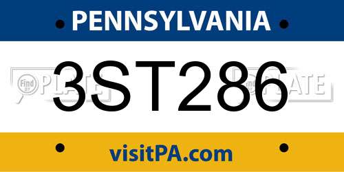 3ST286 Pennsylvania License Plate