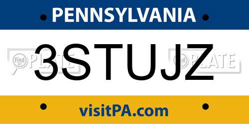 3STUJZ Pennsylvania License Plate