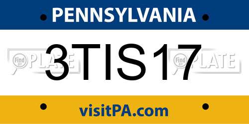 3TIS17 Pennsylvania License Plate