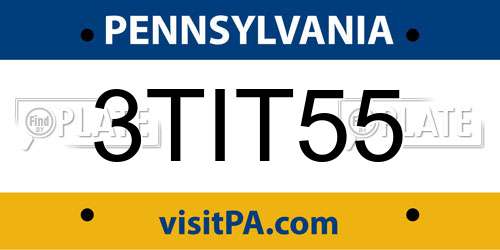 3TIT55 Pennsylvania License Plate