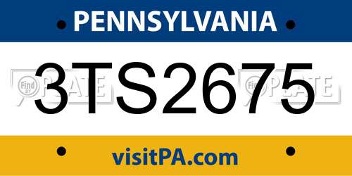 3TS2675 Pennsylvania License Plate