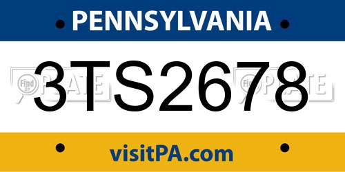 3TS2678 Pennsylvania License Plate