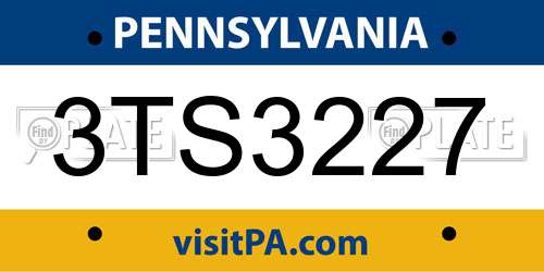 3TS3227 Pennsylvania License Plate