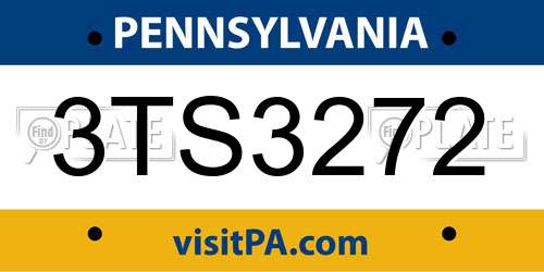 3TS3272 Pennsylvania License Plate