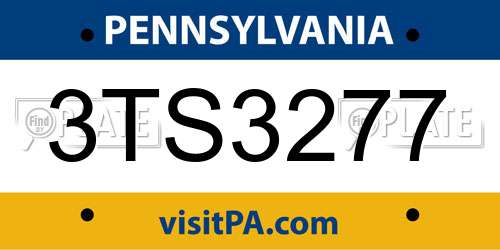 3TS3277 Pennsylvania License Plate
