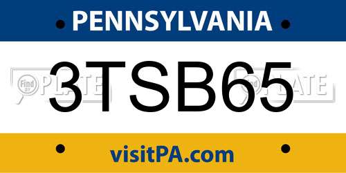3TSB65 Pennsylvania License Plate