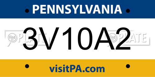 3V10A2 Pennsylvania License Plate