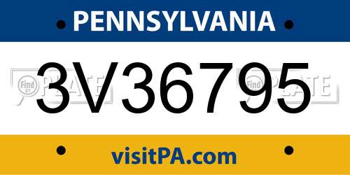 3V36795 Pennsylvania License Plate