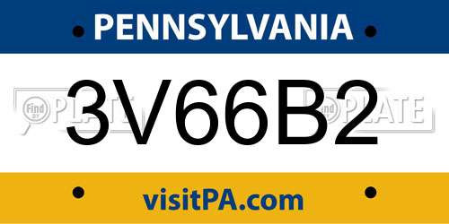 3V66B2 Pennsylvania License Plate