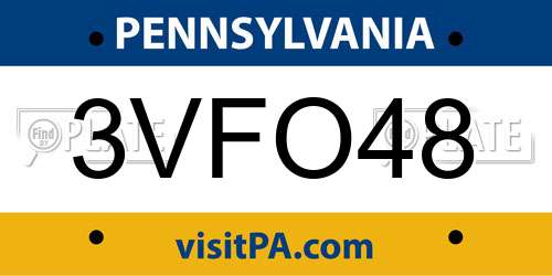 3VFO48 Pennsylvania License Plate