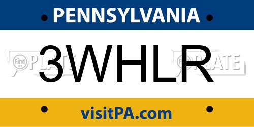 3WHLR Pennsylvania License Plate
