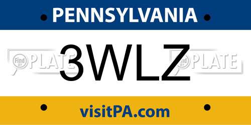 3WLZ Pennsylvania License Plate