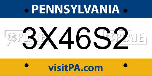 3X46S2 Pennsylvania License Plate