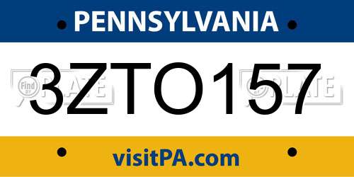 3ZTO157 Pennsylvania License Plate