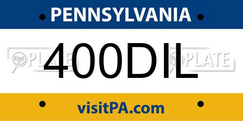 400DIL Pennsylvania License Plate