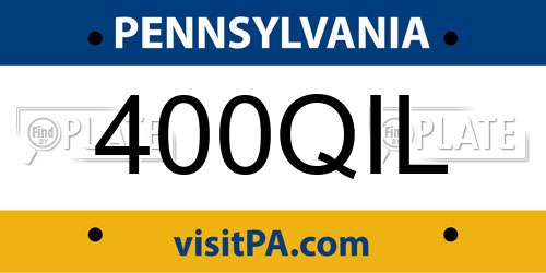 400QIL Pennsylvania License Plate
