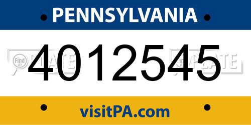 4012545 Pennsylvania License Plate
