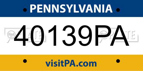 40139PA Pennsylvania License Plate
