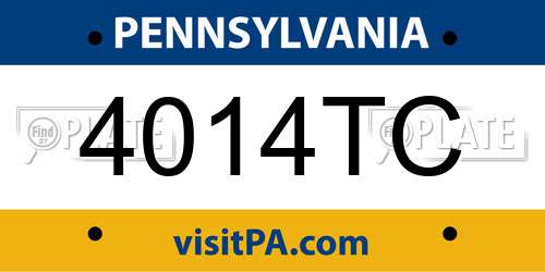 4014TC Pennsylvania License Plate