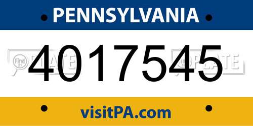 4017545 Pennsylvania License Plate