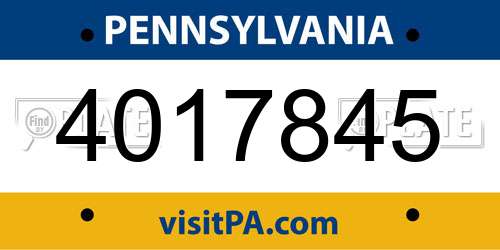 4017845 Pennsylvania License Plate
