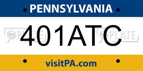 401ATC Pennsylvania License Plate