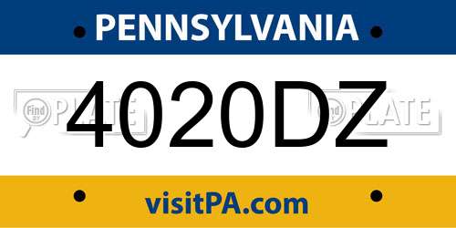 4020DZ Pennsylvania License Plate