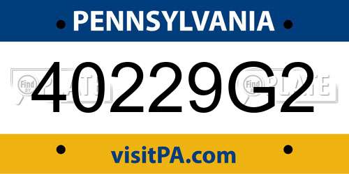 40229G2 Pennsylvania License Plate