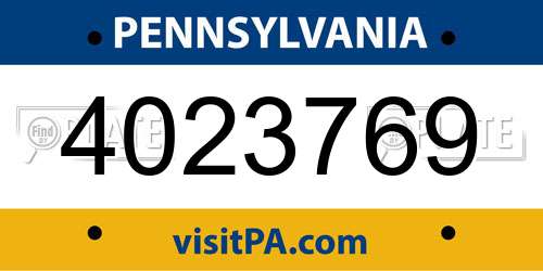 4023769 Pennsylvania License Plate