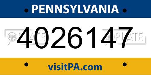 4026147 Pennsylvania License Plate